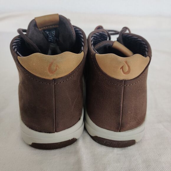 Men's Olukai NANI Hele Suede Leather Chukka Boots Sz M8 Olukai Brown Shoes Sheep - Picture 4 of 11